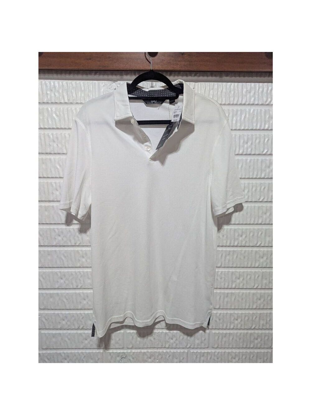 Michael Strahan Men's White Solid Short-Sleeve Golf Polo Shirt Size M NWT